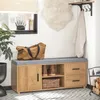 A hallway or entryway scene featuring a shoe cabinet with a bench seat. Produktbild-Vorschau