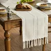 Artoid Mode Boho Creme Landhausstil Quasten Tischläufer, Produktbild-Vorschau 1