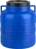 A blue plastic barrel with a black lid and handles. Produktbild-Vorschau
