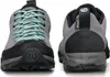 Wanderschuhe "Mojito Trail GTX Wmn" von Scarpa in Grau mit türkisfarbenen Schnürsenkeln und schwarzer Sohle. Anteprima dell’immagine prodotto