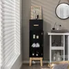 COSTWAY Badezimmerschrank Holz mit Schublade, Bodenschrank Produktbild-Vorschau 2