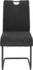 A front view of a dark gray corduroy dining chair with black metal legs, set against a white background. Produktbild-Vorschau