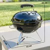 Outsunny Holzkohlegrill BBQ Smoker mit Deckel Griff Produktbild-Vorschau 3