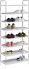 vidaXL Schuhregal mit 8 Böden Metall und Vliesstoff Silbern Produktbild-Vorschau 2