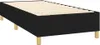 A black bed frame with wooden slats and legs. Produktbild-Vorschau
