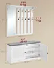 Schuhbank Wandgarderobe Set, Garderobe mit Spiegel, 10 Produktbild-Vorschau 7