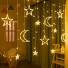 LED Stern Mond Lichtervorhang Lichterkette Produktbild-Vorschau 2