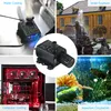 A collage of four images showing a mini water pump used for different applications, with a central inset image of the pump. Podgląd zdjęcia produktu
