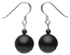 Ohrringe Ohrhänger aus Onyx & 925er Silber schwarz glatt Produktbild-Vorschau 1