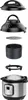 An exploded view of an Instant Pot Duo Crisp Multikocher, showing its various components. Produktbild-Vorschau