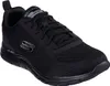 A black Skechers shoe is shown from a side angle on a white background. Voir les images du produit