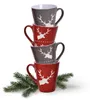 Tasses de Noël set de 4 cerfs style campagnard Tasses à Voir les images du produit 1