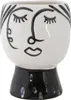 Mauro Ferretti Vase Pot Visage Ø 14x18,2 cm blanc noir Voir les images du produit 1
