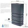 Sud na dešťovou vodu AQUA TOWER 350 l - barva: antracit Anteprima dell’immagine prodotto 5