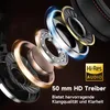 An exploded view diagram of headphone components, highlighting the 50mm HD driver and Hi-Res Audio certification. Produktbild-Vorschau