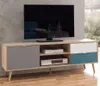 TV-Board Cuba Lowboard Unterschrank Sonoma Eiche weiß grau Produktbild-Vorschau 7