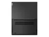 The bottom view of a closed black Lenovo laptop. Produktbild-Vorschau