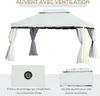 Outsunny Gartenpavillon 4 x 3 m Doppeldach-Partyzelt mit Produktbild-Vorschau 4