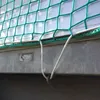 A close-up view of a green net secured with white cords to a metal edge. Produktbild-Vorschau