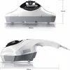 Two views of a white and gray handheld mite vacuum cleaner with dimensions indicated. Produktbild-Vorschau