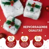 Three illuminated Christmas gift boxes decorated with pine cones and pine needles, set against a red background with scattered white stars. Anteprima dell’immagine prodotto