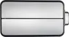 A top-down view of a stainless steel trash can with a black frame. Produktbild-Vorschau