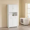 SoBuy Wäscheschrank BZR215-W in Weiß neben einer Badewanne im Badezimmer Podgląd zdjęcia produktu