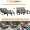Gartensofa 2-in-1 Outdoor Loungsofa verstelbar mit 11cm Produktbild-Vorschau 10