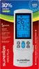 A remote control for an air conditioner is shown on a red background with promotional text and graphics. Náhľad obrázku produktu