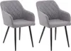 2er Set Esszimmerstuhl Shila Stoff grau Produktbild-Vorschau 1