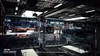 A racing game garage scene with several sports cars and mechanics. Produktbild-Vorschau
