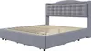Boxspringbed - 160 x 200 cm, grijs, linnen en metaal, met Productafbeelding-voorbeeld 10