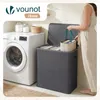 VOUNOT® Wäschekorb 3 Fächer 170L, Wäschesammler mit Deckel  Produktbild-Vorschau 5