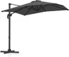 A gray cantilever umbrella on a white background. Podgląd zdjęcia produktu