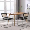 2er Set Esszimmerstühle Rattan Schwarz Modern Polster Produktbild-Vorschau 5