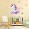 248 Wandtattoo Einhorn mit Schmetterlingen - Größe 1000 x Produktbild-Vorschau 2