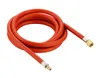A coiled red hose with metal connectors on both ends, presented on a white background. Voir les images du produit