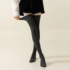Stilvolle warme Damen Overknee Socken, Dehnbare Damen Produktbild-Vorschau 5
