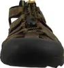A close-up front view of a brown sandal. Produktbild-Vorschau