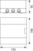 Technical drawing of an electrical distribution box with dimensions. Náhled obrázku produktu