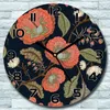 Wanduhr aus Glas Rund fi 30 Retro-Blumen Vintage Quarz Deko Produktbild-Vorschau 1