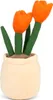 A plush toy of three orange tulips in a beige pot. Produktbild-Vorschau