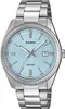 A close-up studio shot of a Casio watch with a light blue dial and a silver stainless steel band. Náhľad obrázku produktu