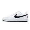 A side view of a white Nike Court Borough Low Recraft K sneaker with a black Nike swoosh logo. Náhľad obrázku produktu