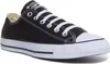 A studio shot of a black Converse All Star sneaker. Voir les images du produit