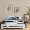 Homestyle4u Manželská postel Dřevěná postel 140x200 Bílá Náhled obrázku produktu 8