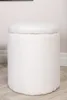 Limpen Pouf Ø32cm mit Aufbewahrung weiß. Produktbild-Vorschau 2