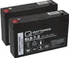 Two black rechargeable batteries are shown in a studio setting. Produktbild-Vorschau