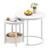 Balconera Couchtisch Rund, 2er Set Nisttisch, Stapelbarer Produktbild-Vorschau 7
