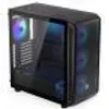 A black computer tower case with RGB lighting. Produktbild-Vorschau